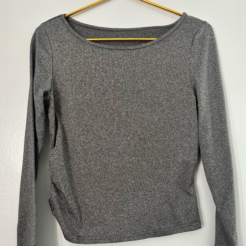 Yoga Workout Dark Gray Long Sleeve Shirt